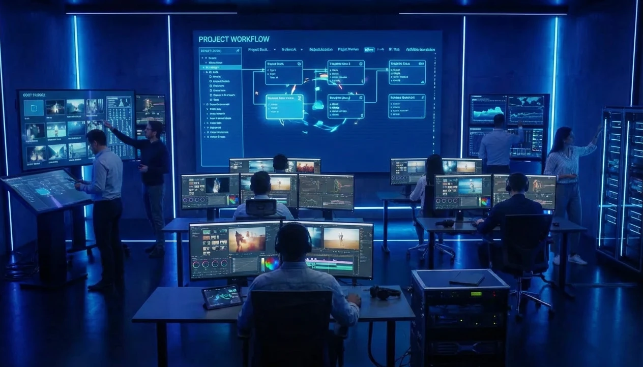 A connected media production and campaign operations room