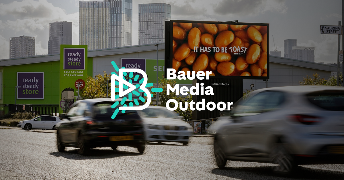 A Bauer Media Outdoor digital billboard in an urban setting