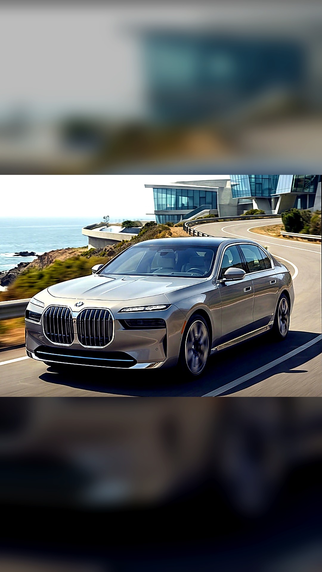 BMW driving on an open coastal road